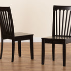 Baxton Studio Minette Modern and Contemporary Transitional Dark Brown Finished Wood 2-Piece Dining Chair Set