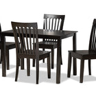 Baxton Studio Erion Modern and Contemporary Dark Brown Finished Wood 5-Piece Dining Set