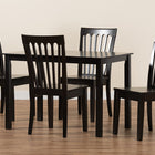 Baxton Studio Erion Modern and Contemporary Dark Brown Finished Wood 5-Piece Dining Set