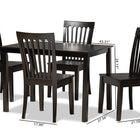 Baxton Studio Erion Modern and Contemporary Dark Brown Finished Wood 5-Piece Dining Set