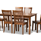 Baxton Studio Erion Modern and Contemporary Walnut Brown Finished Wood 7-Piece Dining Set