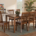 Baxton Studio Erion Modern and Contemporary Walnut Brown Finished Wood 7-Piece Dining Set