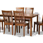Baxton Studio Erion Modern and Contemporary Walnut Brown Finished Wood 7-Piece Dining Set
