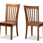 Baxton Studio Minette Modern and Contemporary Transitional Walnut Brown Finished Wood 2-Piece Dining Chair Set