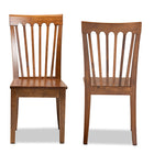 Baxton Studio Minette Modern and Contemporary Transitional Walnut Brown Finished Wood 2-Piece Dining Chair Set
