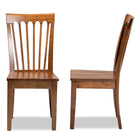Baxton Studio Minette Modern and Contemporary Transitional Walnut Brown Finished Wood 2-Piece Dining Chair Set