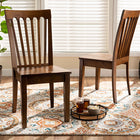 Baxton Studio Minette Modern and Contemporary Transitional Walnut Brown Finished Wood 2-Piece Dining Chair Set