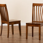 Baxton Studio Minette Modern and Contemporary Transitional Walnut Brown Finished Wood 2-Piece Dining Chair Set