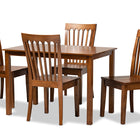 Baxton Studio Erion Modern and Contemporary Walnut Brown Finished Wood 5-Piece Dining Set