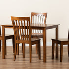 Baxton Studio Erion Modern and Contemporary Walnut Brown Finished Wood 5-Piece Dining Set
