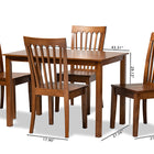 Baxton Studio Erion Modern and Contemporary Walnut Brown Finished Wood 5-Piece Dining Set