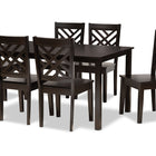 Baxton Studio Ani Modern and Contemporary Dark Brown Finished Wood 7-Piece Dining Set