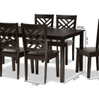 Baxton Studio Ani Modern and Contemporary Dark Brown Finished Wood 7-Piece Dining Set