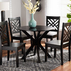 Baxton Studio Ela Modern and Contemporary Dark Brown Finished Wood 5-Piece Dining Set