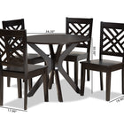 Baxton Studio Ela Modern and Contemporary Dark Brown Finished Wood 5-Piece Dining Set