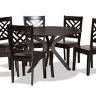 Baxton Studio Ela Modern and Contemporary Dark Brown Finished Wood 7-Piece Dining Set