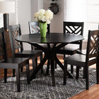 Baxton Studio Ela Modern and Contemporary Dark Brown Finished Wood 7-Piece Dining Set