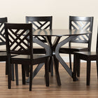 Baxton Studio Ela Modern and Contemporary Dark Brown Finished Wood 7-Piece Dining Set