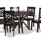 Baxton Studio Ela Modern and Contemporary Dark Brown Finished Wood 7-Piece Dining Set