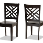 Baxton Studio Caron Modern and Contemporary Transitional Dark Brown Finished Wood 2-Piece Dining Chair Set