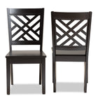Baxton Studio Caron Modern and Contemporary Transitional Dark Brown Finished Wood 2-Piece Dining Chair Set