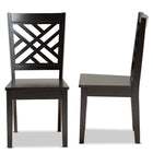 Baxton Studio Caron Modern and Contemporary Transitional Dark Brown Finished Wood 2-Piece Dining Chair Set