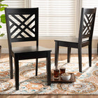 Baxton Studio Caron Modern and Contemporary Transitional Dark Brown Finished Wood 2-Piece Dining Chair Set