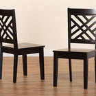 Baxton Studio Caron Modern and Contemporary Transitional Dark Brown Finished Wood 2-Piece Dining Chair Set