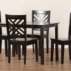 Baxton Studio Ani Modern and Contemporary Dark Brown Finished Wood 5-Piece Dining Set