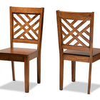 Baxton Studio Caron Modern and Contemporary Transitional Walnut Brown Finished Wood 2-Piece Dining Chair Set