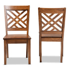 Baxton Studio Caron Modern and Contemporary Transitional Walnut Brown Finished Wood 2-Piece Dining Chair Set