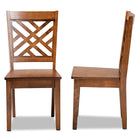Baxton Studio Caron Modern and Contemporary Transitional Walnut Brown Finished Wood 2-Piece Dining Chair Set