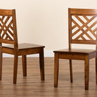 Baxton Studio Caron Modern and Contemporary Transitional Walnut Brown Finished Wood 2-Piece Dining Chair Set
