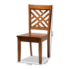Baxton Studio Caron Modern and Contemporary Transitional Walnut Brown Finished Wood 2-Piece Dining Chair Set