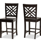 Baxton Studio Caron Modern and Contemporary Transitional Dark Brown Finished Wood 2-Piece Counter Stool Set