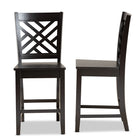 Baxton Studio Caron Modern and Contemporary Transitional Dark Brown Finished Wood 2-Piece Counter Stool Set