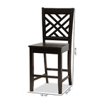 Baxton Studio Caron Modern and Contemporary Transitional Dark Brown Finished Wood 2-Piece Counter Stool Set