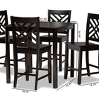 Baxton Studio Caron Modern and Contemporary Dark Brown Finished Wood 5-Piece Pub Set