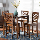 Baxton Studio Caron Modern and Contemporary Walnut Brown Finished Wood 5-Piece Pub Set