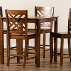 Baxton Studio Caron Modern and Contemporary Walnut Brown Finished Wood 5-Piece Pub Set