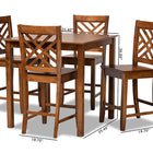 Baxton Studio Caron Modern and Contemporary Walnut Brown Finished Wood 5-Piece Pub Set