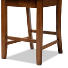 Baxton Studio Caron Modern and Contemporary Transitional Walnut Brown Finished Wood 2-Piece Counter Stool Set