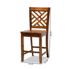 Baxton Studio Caron Modern and Contemporary Transitional Walnut Brown Finished Wood 2-Piece Counter Stool Set