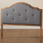 Baxton Studio Gala Vintage Classic Traditional Dark Grey Fabric Upholstered and Walnut Brown Finished Wood Queen Size Arched Headboard
