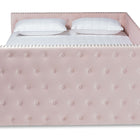 Baxton Studio Larkin Modern and Contemporary Pink Velvet Fabric Upholstered Full Size Daybed with Trundle