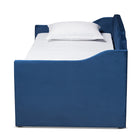Baxton Studio Lennon Modern and Contemporary Navy Blue Velvet Fabric Upholstered Twin Size Daybed with Trundle