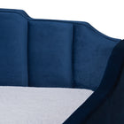 Baxton Studio Lennon Modern and Contemporary Navy Blue Velvet Fabric Upholstered Twin Size Daybed with Trundle