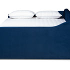 Baxton Studio Lennon Modern and Contemporary Navy Blue Velvet Fabric Upholstered Full Size Daybed with Trundle