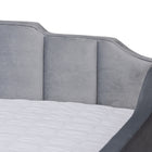 Baxton Studio Lennon Modern and Contemporary Grey Velvet Fabric Upholstered Full Size Daybed with Trundle