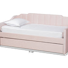 Baxton Studio Lennon Modern and Contemporary Pink Velvet Fabric Upholstered Twin Size Daybed with Trundle